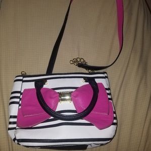 Pink striped purse